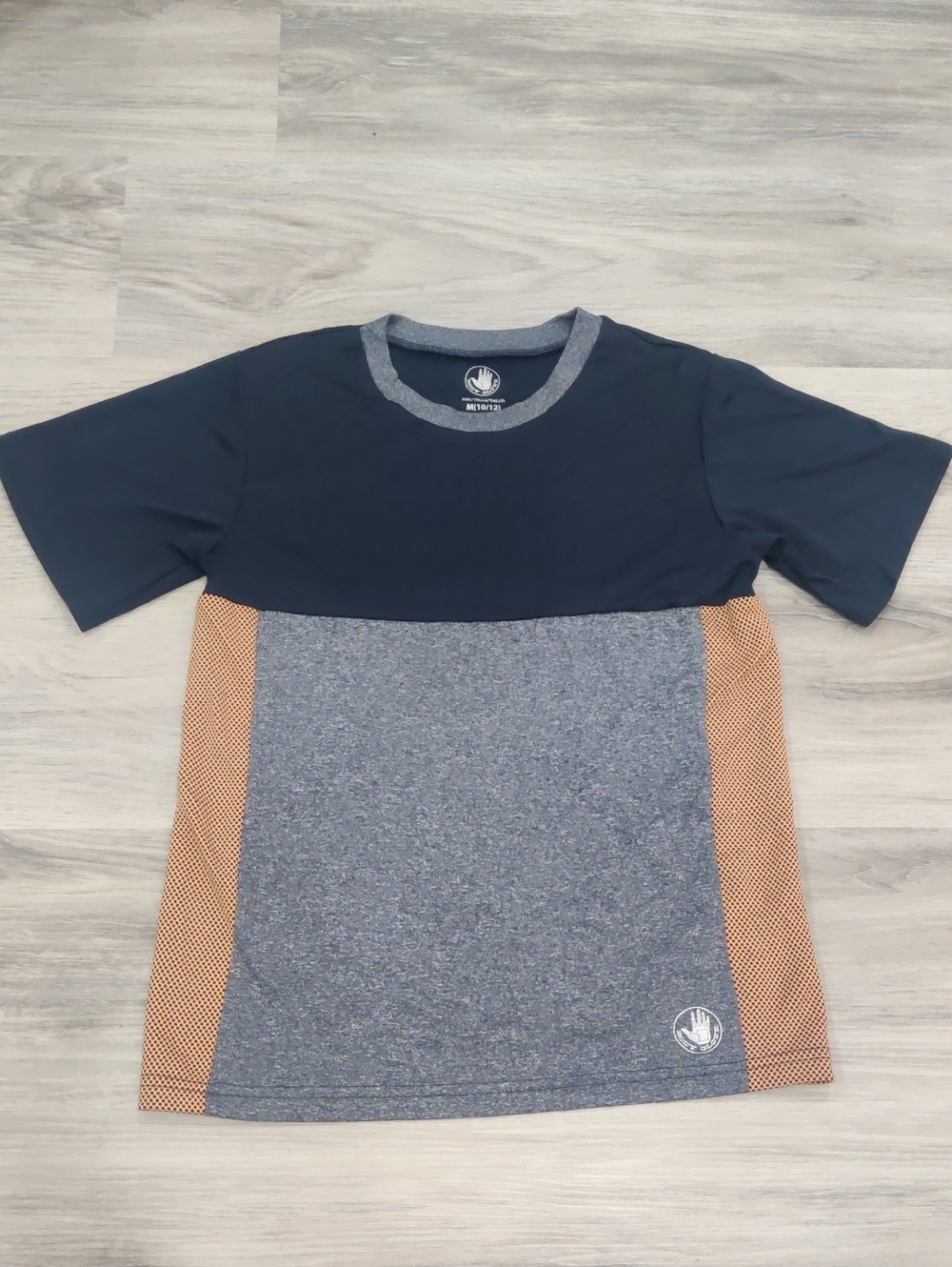 Body Glove Kids Colorblock Short Sleeve Top - Navy, Heather Gray & Orange 10/12